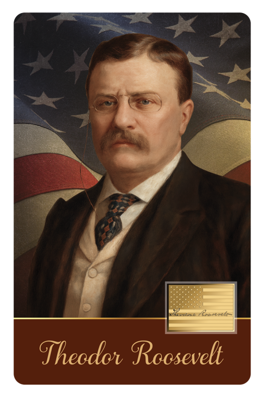 John Singer Sargent Portrait of Theodore Roosevelt Gold Coincard