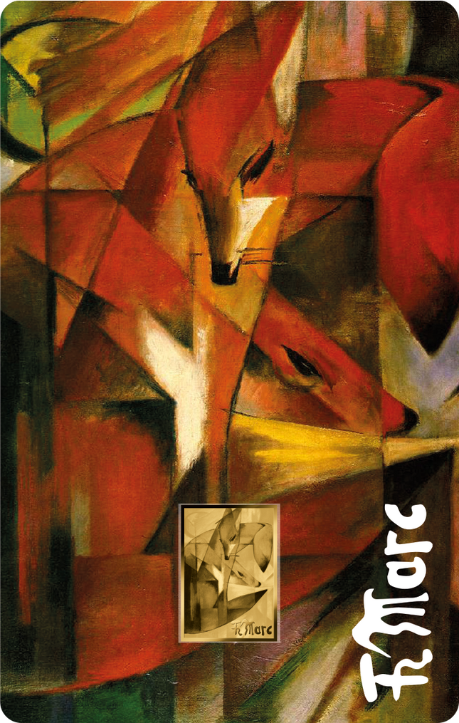 Franz Marc Artwork Foxes Gold Coincard