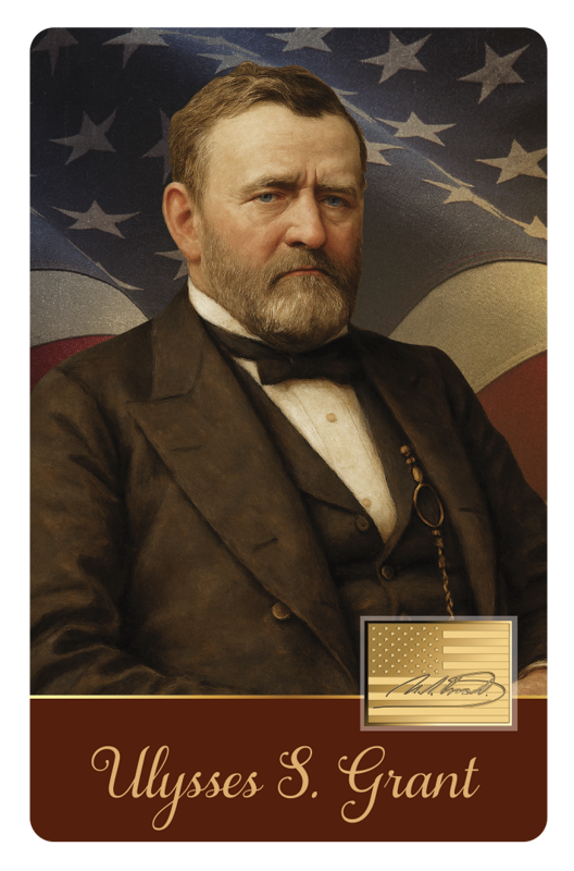 Ole Peter Hansen Balling Portrait of Ulysses S. Grant Gold Coincard