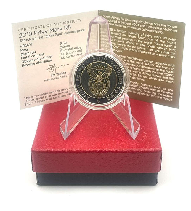 2019 Oom Paul Mintmark R5 *** Mintage ONLY 328 *** With Certificate in original box