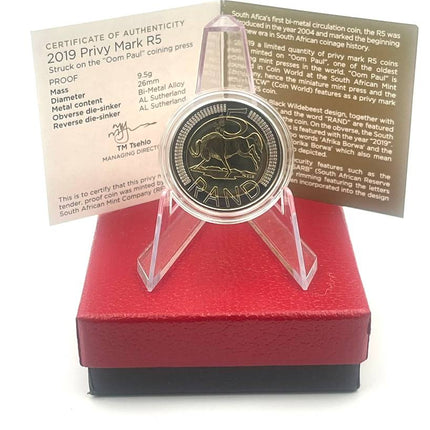 2019 Oom Paul Mintmark R5 *** Mintage ONLY 328 *** With Certificate in original box