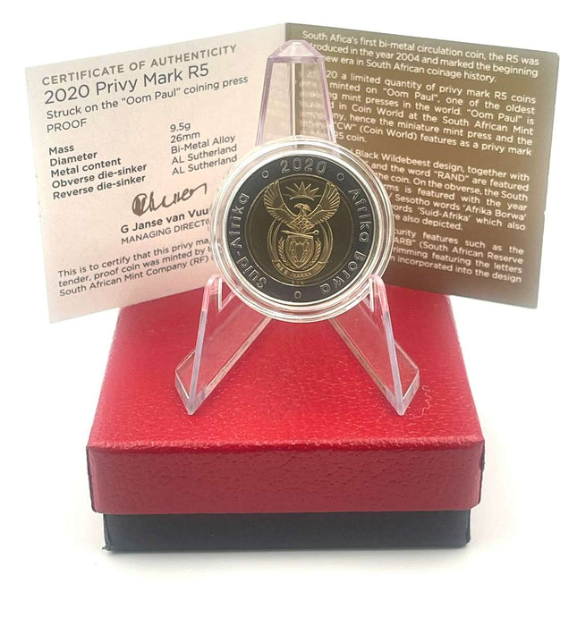2020 Oom Paul Mintmark R5 *** Mintage ONLY 225*** With Certificate in original box