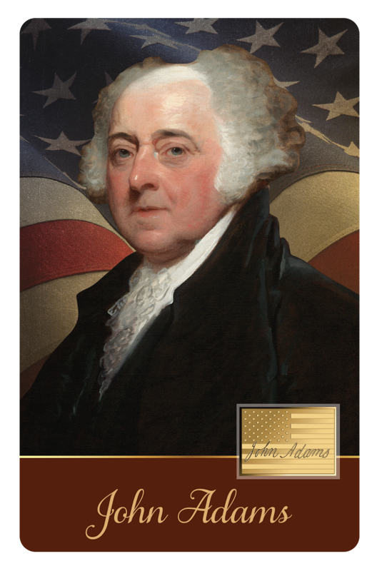 Gilbert Stuart Portrait of John Adams Gold Coincard