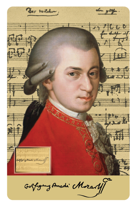 Barbara Krafft Portrait of Wolfgang Amadeus Mozart Gold Coincard