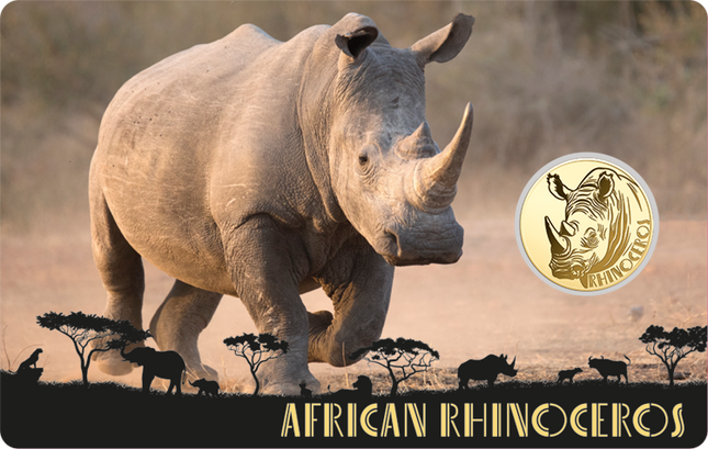 African White Rhino Gold Coin Card