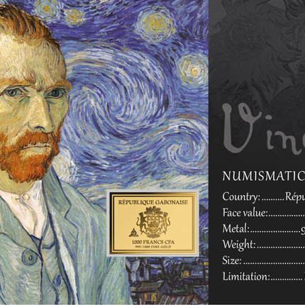 Vincent van Gogh Artwork Collage Gold Coincard
