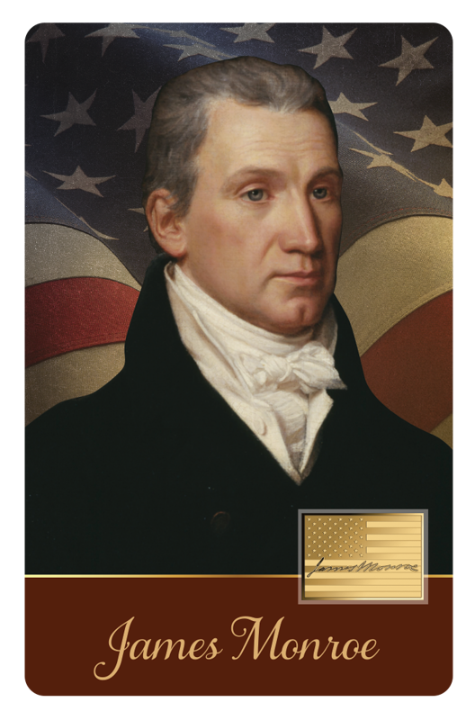 John Vanderlyn Portrait of James Monroe Gold Coincard