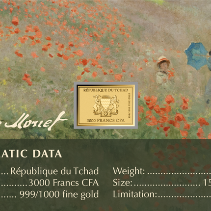 Claude Monet Artwork Poppies (Coquelicots) Gold Coincard