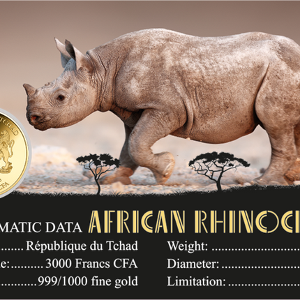 African White Rhino Gold Coin Card