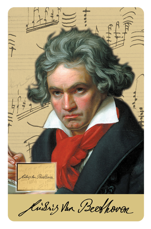 Joseph Karl Stieler Portrait of Ludwig van Beethoven Gold Coincard