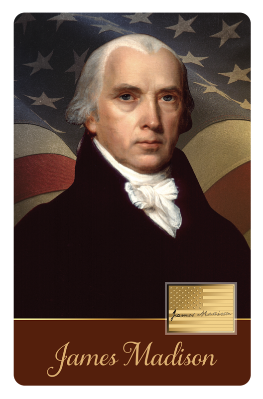 John Vanderlyn Portrait of James Madison Gold Coincard