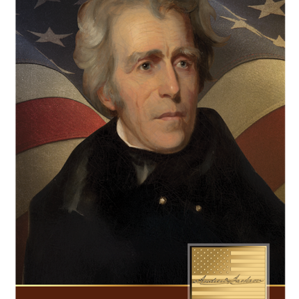 Ralph Eleaser Whiteside Earl Portrait of Andrew Jackson Gold Coincard