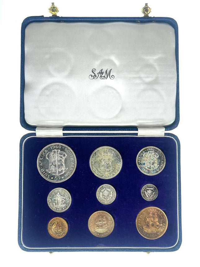 1960 South Africa Union Proof Coin Set in original mint box **Mintage ONLY 1860*