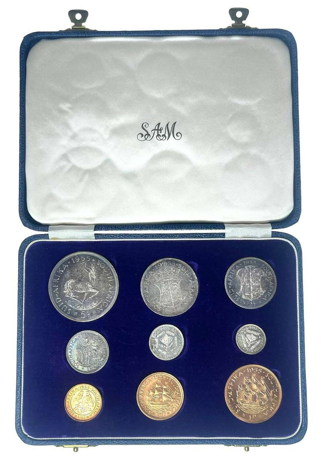 1955 South Africa Union Proof Coin Set in original mint box **Mintage ONLY 2250*
