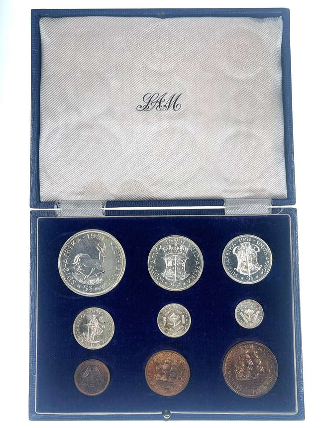 1951 South Africa Union Proof Coin Set in original mint box **Mintage ONLY 2000*