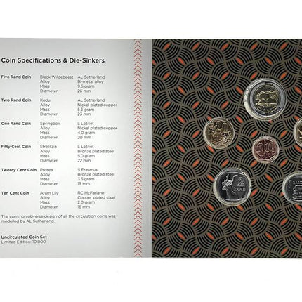2018 South Africa (UNC) Uncirculated Mint Pack Set **Mintage ONLY 515**