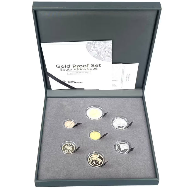 2026 South Africa Proof Coin Set with Gold Knysna Turaco in original mint box