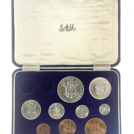 1960 South Africa Union Proof Coin Set in original mint box **Mintage ONLY 1860*