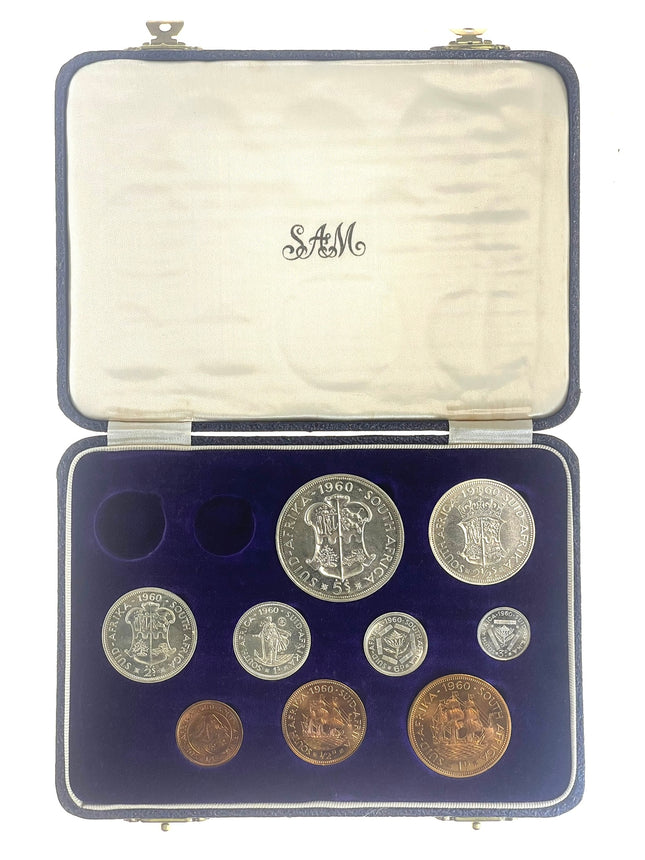1960 South Africa Union Proof Coin Set in original mint box **Mintage ONLY 1860*