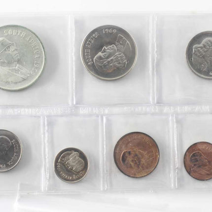 1969 English South Africa (UNC) Uncirculated Mint Pack Set (Silver R1) * **Mintage ONLY 7,500**