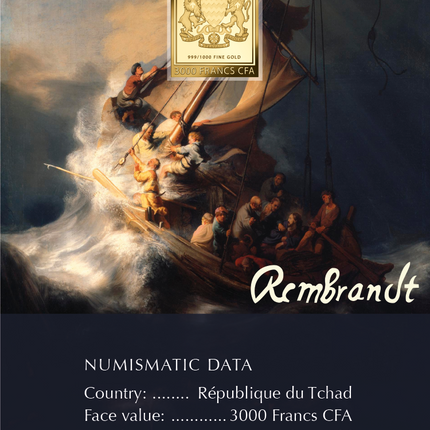 Rembrandt van Rijn Artwork The Storm on the Sea of Galilee Gold Coincard