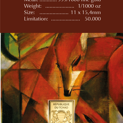 Franz Marc Artwork Foxes Gold Coincard