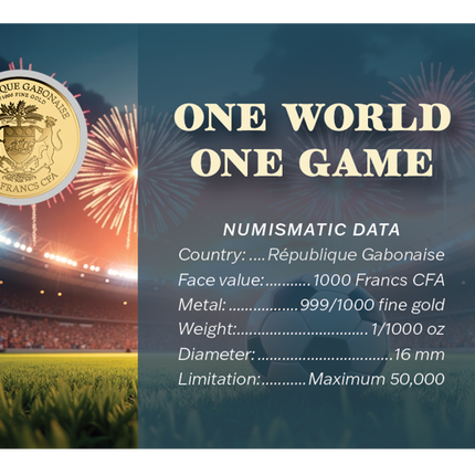 One World One Game Soccer Gold Coincard