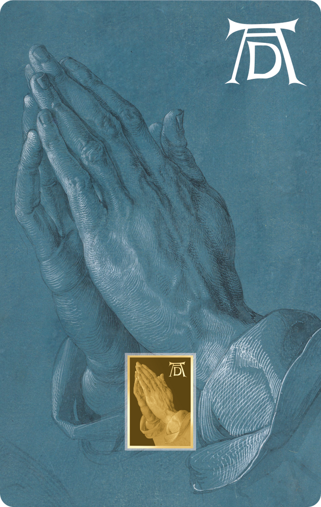 Albrecht Dürer Artwork Praying Hands (Betende Hände) Gold Coincard