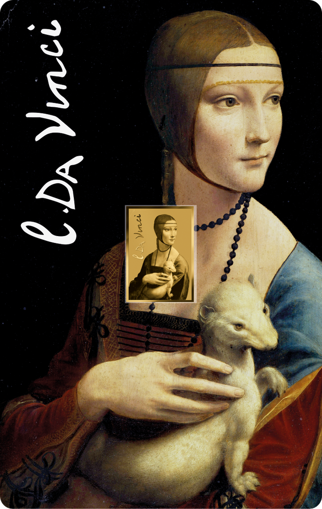Leonardo da Vinci Artwork Lady with an Ermine Gold Coincard