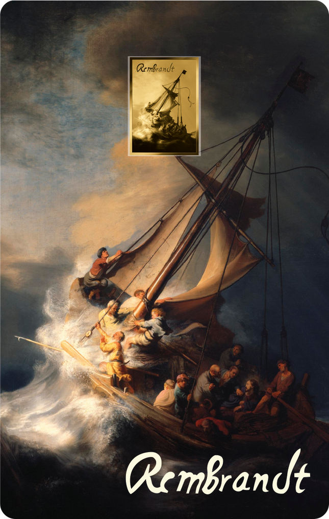 Rembrandt van Rijn Artwork The Storm on the Sea of Galilee Gold Coincard